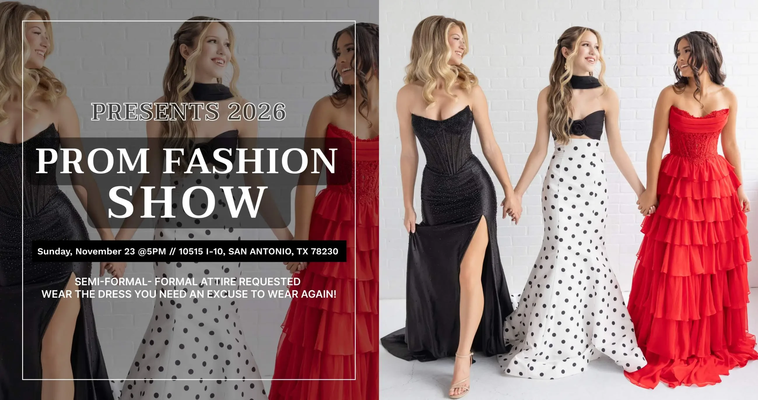 Prom Fashion Show Banner for Desktop